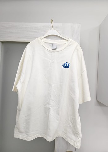 Beyaz Oversize Kadın Tişört - Görsel 2