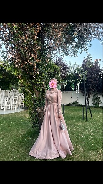 Abiye Tesettür Elbise + 2 Şal yanında
