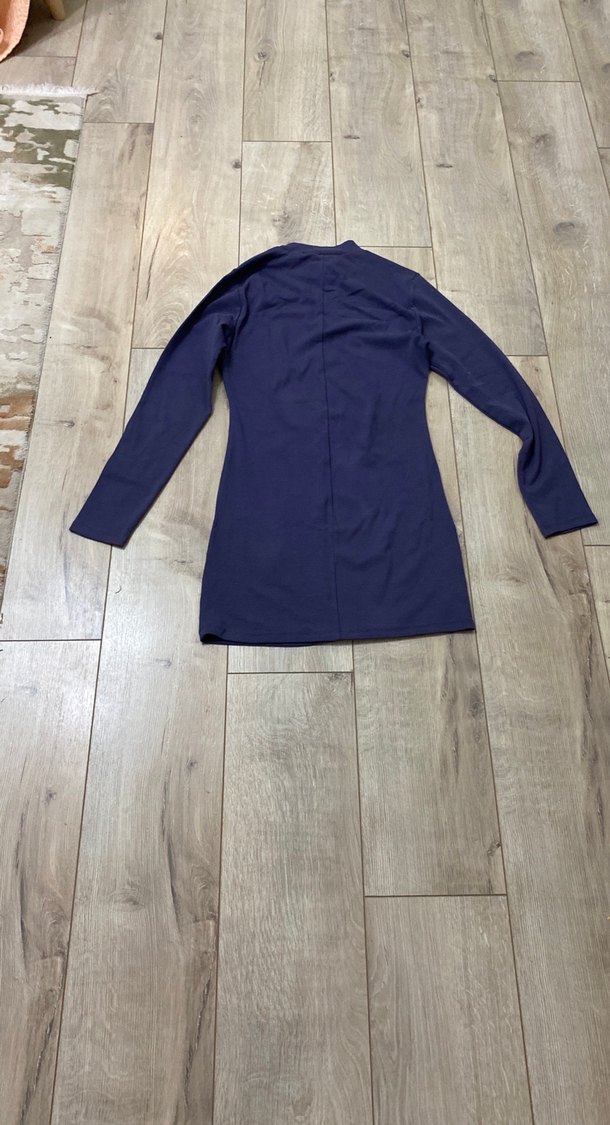 Uzun Kollu Lacivert Kadın Triko Elbise - Görsel 3