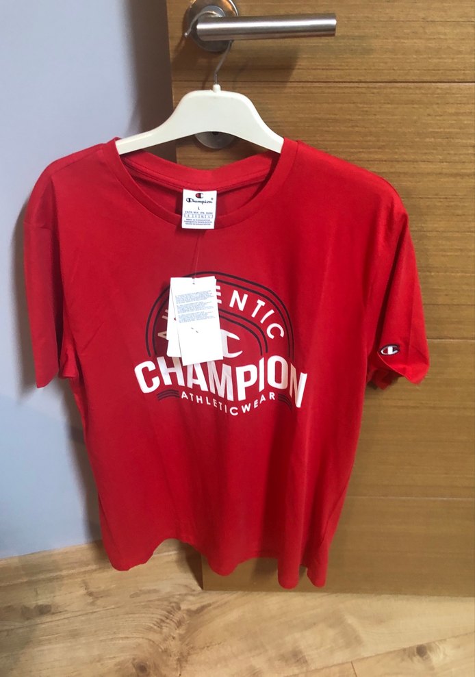 Erkek Kırmızı Champion Baskılı Tişört - Görsel 2