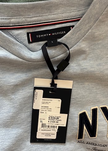 Tommy Hilfiger Bebek Mavisi Erkek NYC Baskılı Pamuk Tişört Sıfır - Görsel 2