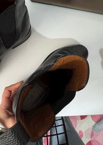 Siyah Deri erkek Botu, Tokalı, Kalın Topuklu - Görsel 3