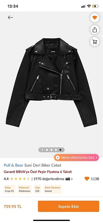 Pull bear deri ceket