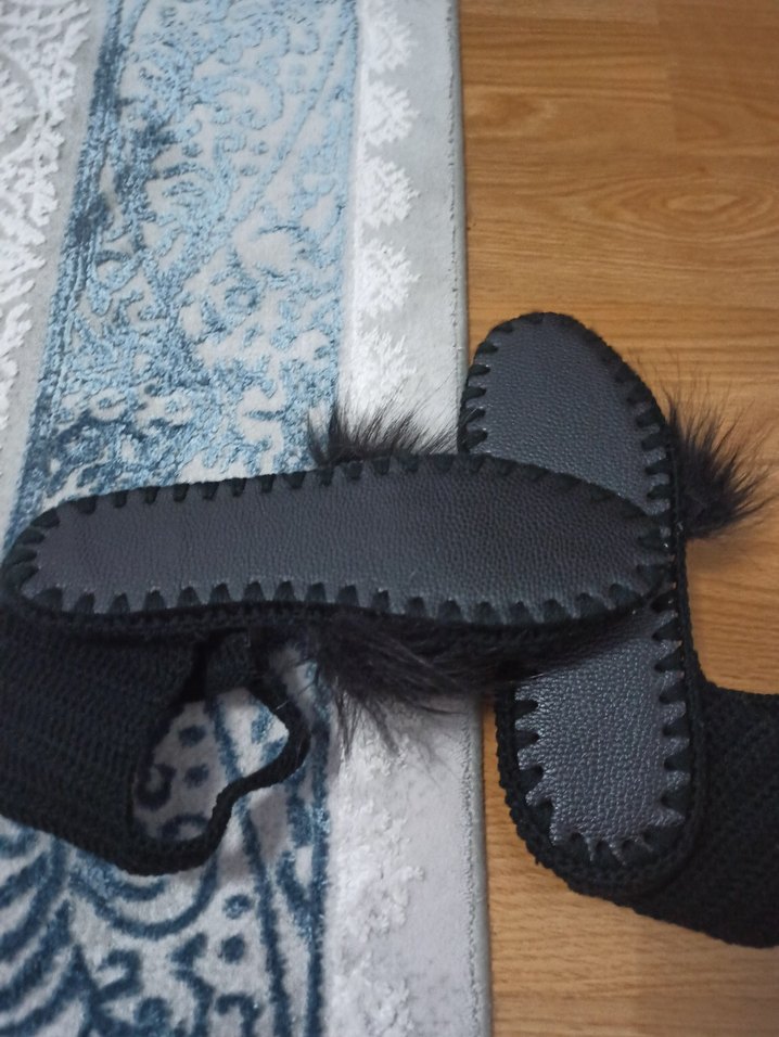 Siyah Kürklü Nakışlı Kadın Espadril - Görsel 3