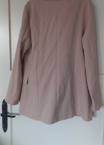 Diğer Düğmeli Bej Kadın Uzun Blazer Ceket