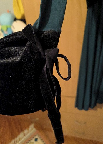 Ördek başı yeşil penye V Yaka Uzun Kollu Midi  Elbise - Görsel 5