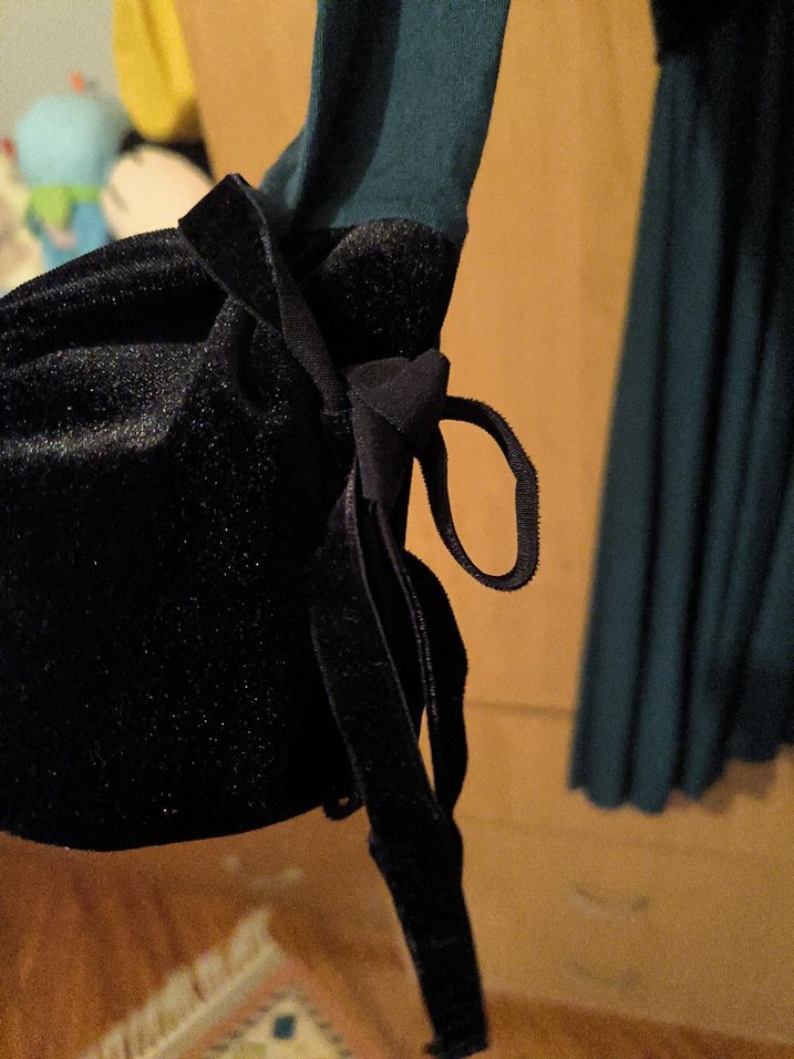 Ördek başı yeşil penye V Yaka Uzun Kollu Midi  Elbise - Görsel 5