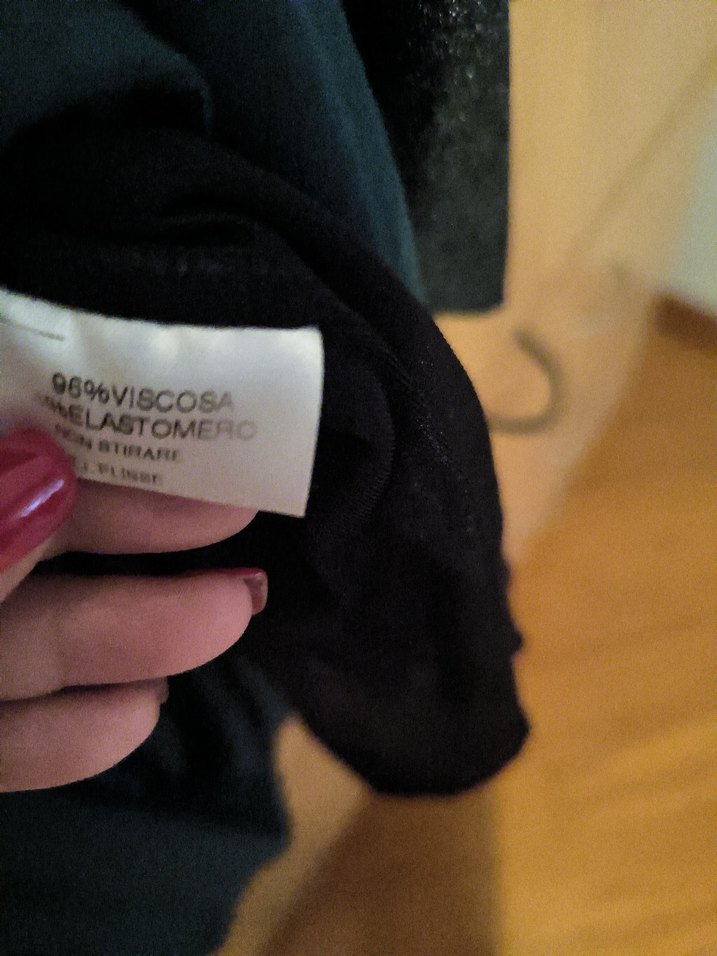 Ördek başı yeşil penye V Yaka Uzun Kollu Midi  Elbise - Görsel 3