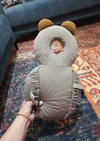 Ayıcık Kulaklı Gri Çocuk Yastığı