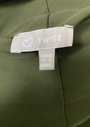 Twist Kemerli Haki Kadın Kumaş Pantolon