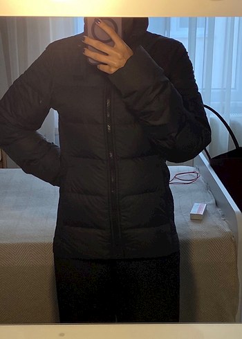 xs Beden Nike Siyah Fermuarlı Kadın Kışlık Mont