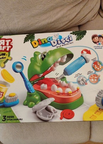 Renkli Dino Dişçi Oyun Hamuru Seti