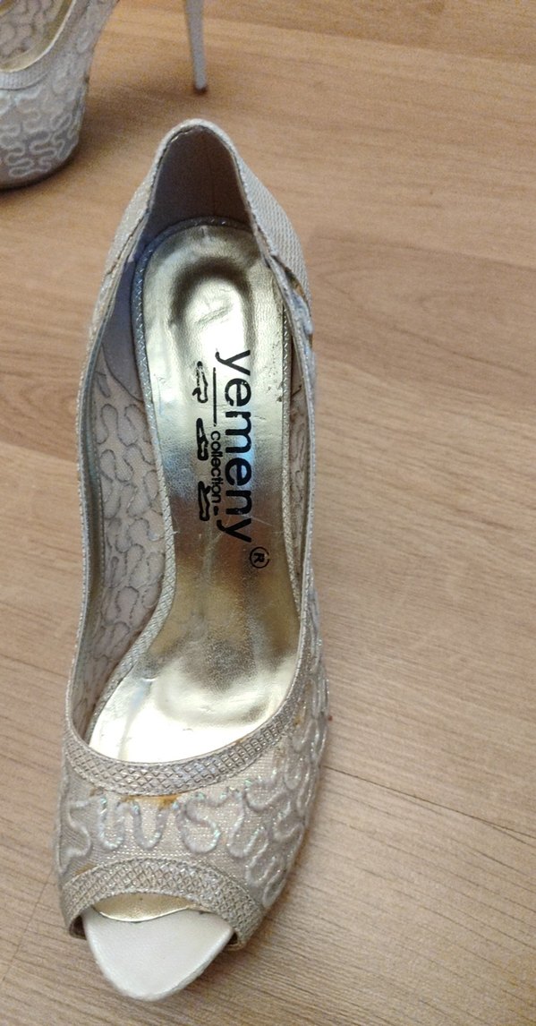 Dantel Detaylı Beyaz Stiletto Gelin Ayakkabısı - Görsel 4