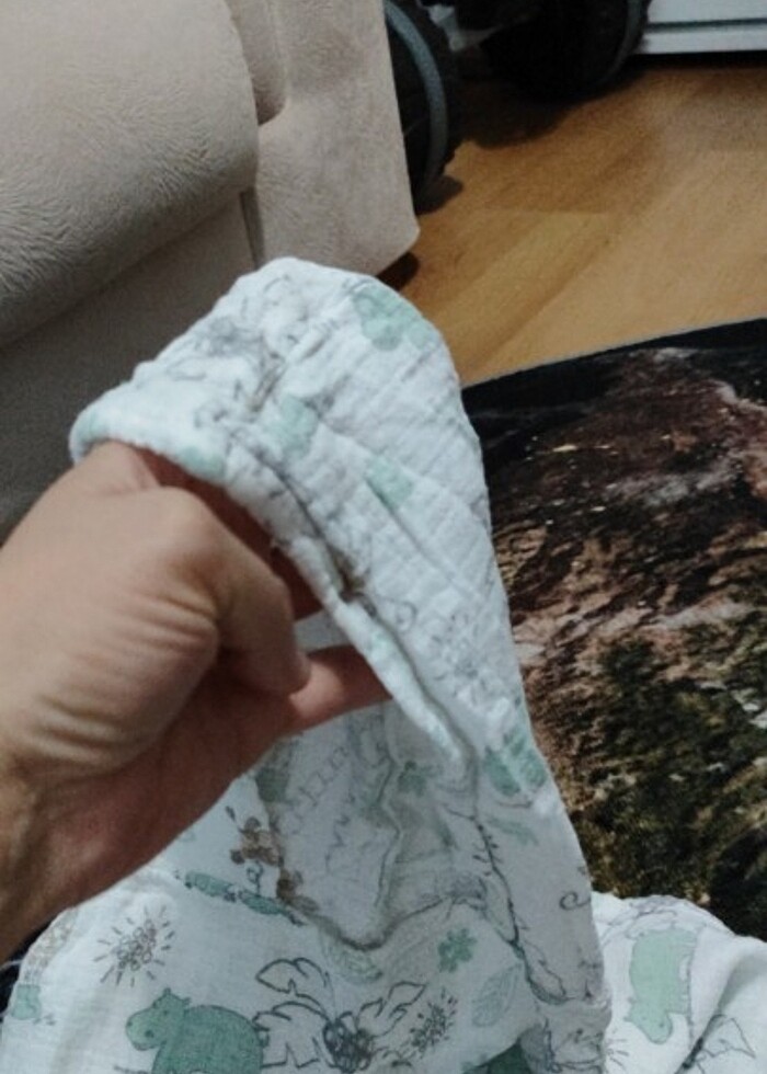 Kapişonlu plaj bornozu - Görsel 4