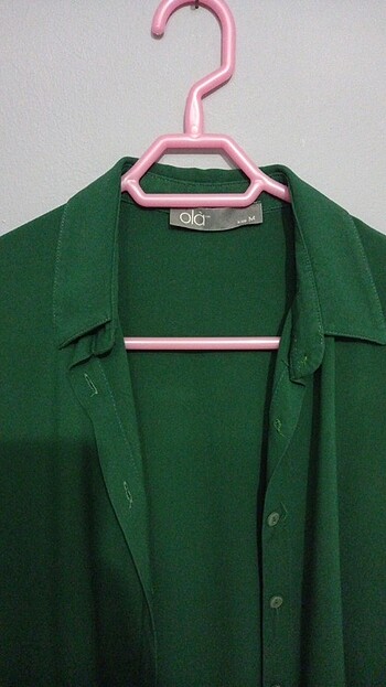 m Beden yeşil Renk Yeşil uzun kollu gömlek