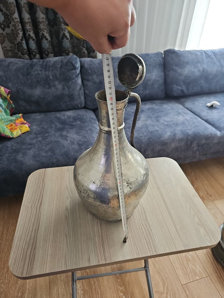 Antika Bakır Kalayli güğüm 70 yıllık büyük antika severlere - Görsel 3