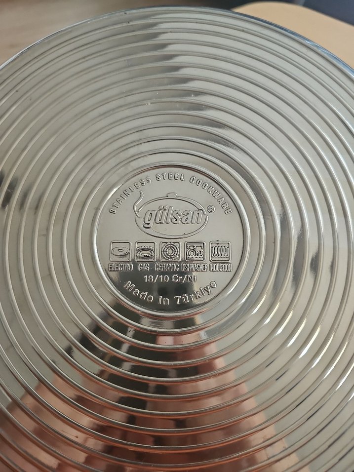 Gulsan 20lt 18/10 çelik tencere derinlik 20cm taban 6mm - Görsel 4