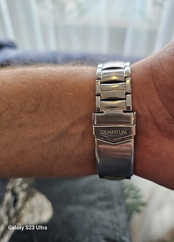 Quantum 45mm 10 ATM paslanmaz çelik saat takvim var Analog su ge - Görsel 2