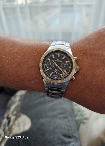 Quantum 45mm 10 ATM paslanmaz çelik saat takvim var Analog su ge - Görsel 3