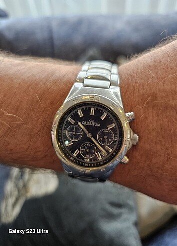 Quantum 45mm 10 ATM paslanmaz çelik saat takvim var Analog su ge - Görsel 4