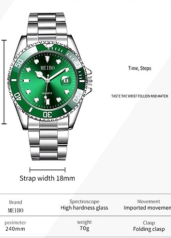 Meibo 40mm hafif bir saat hediye geldi hiç kullanılmadı bildiğim - Görsel 3
