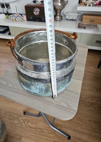 Antika Bakır Kalayli kazan 70 yıllık büyük - Görsel 6