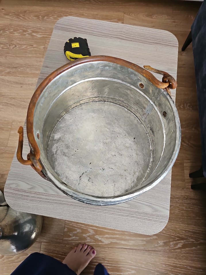 Antika Bakır Kalayli kazan 70 yıllık büyük - Görsel 2