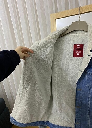 l Beden mavi Renk Erkek Yünlü Denim Kot Ceket