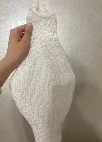 Beyaz Örgü Banyo Lif - Görsel 7