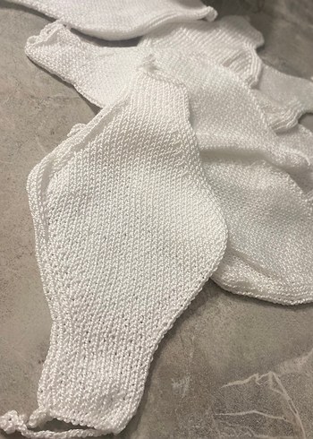 Beyaz Örgü Banyo Lif - Görsel 5