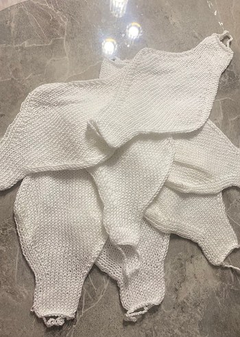 Beyaz Örgü Banyo Lif - Görsel 6