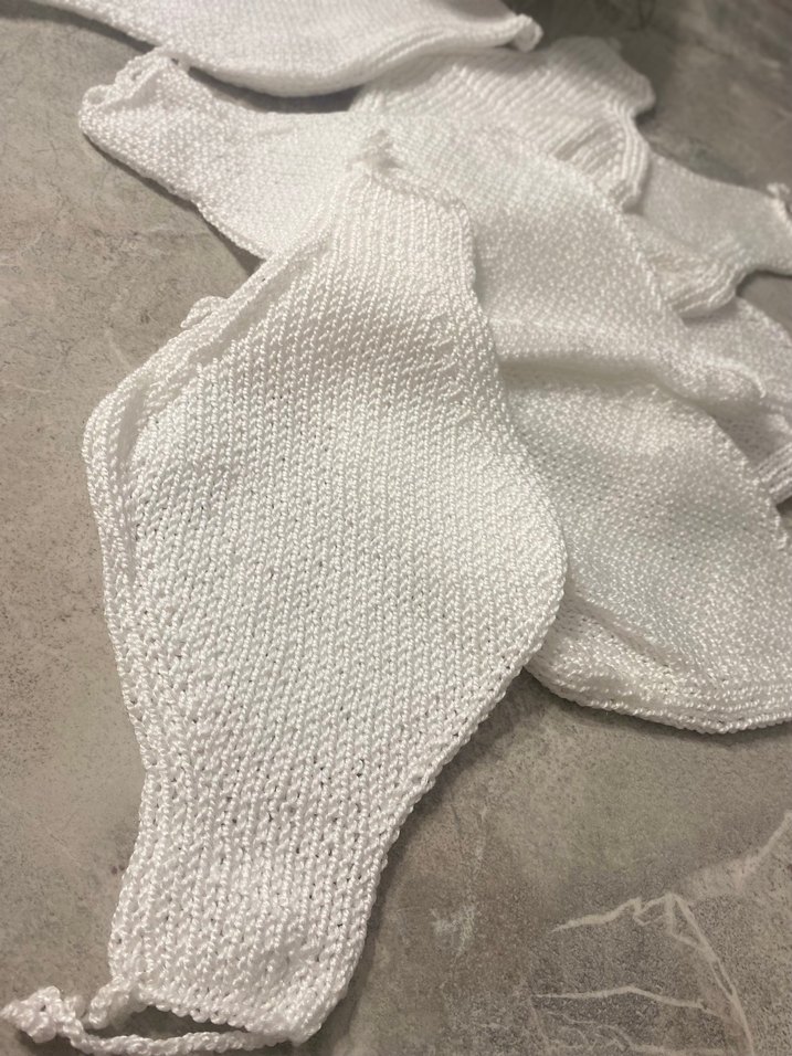 Beyaz Örgü Banyo Lif - Görsel 5