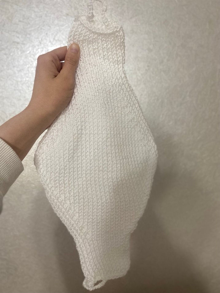 Beyaz Örgü Banyo Lif - Görsel 4