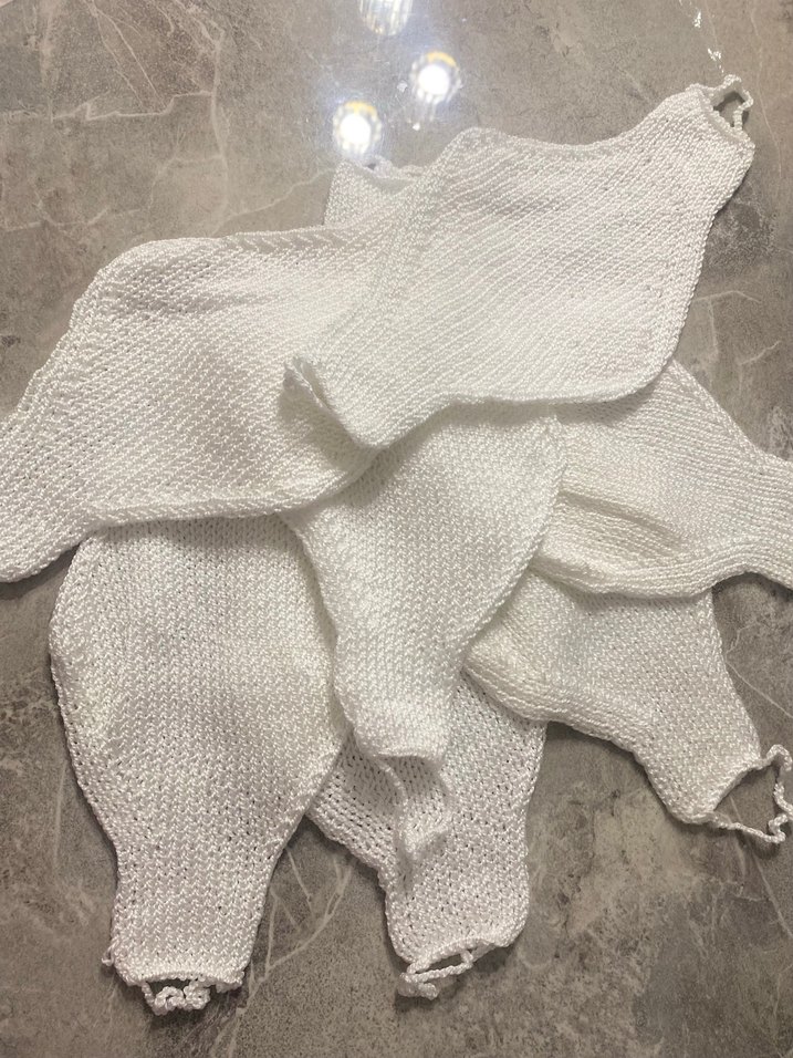 Beyaz Örgü Banyo Lif - Görsel 2