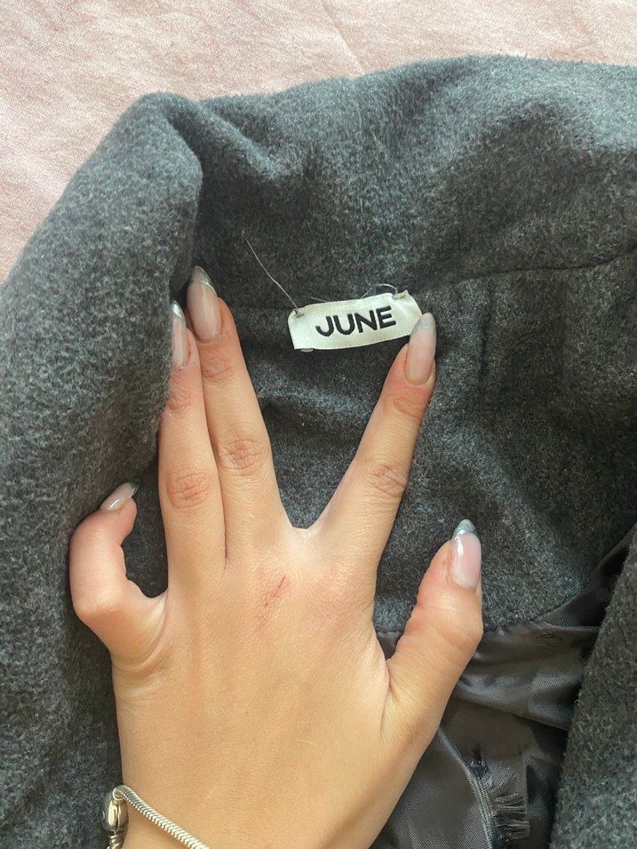 Klasik Antrasit Kuşaklı Kaban - Görsel 4