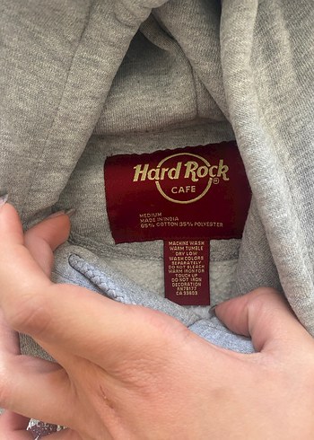 Hard Rock Cafe Berlin Gri Kapüşonlu Sweatshirt - Görsel 3