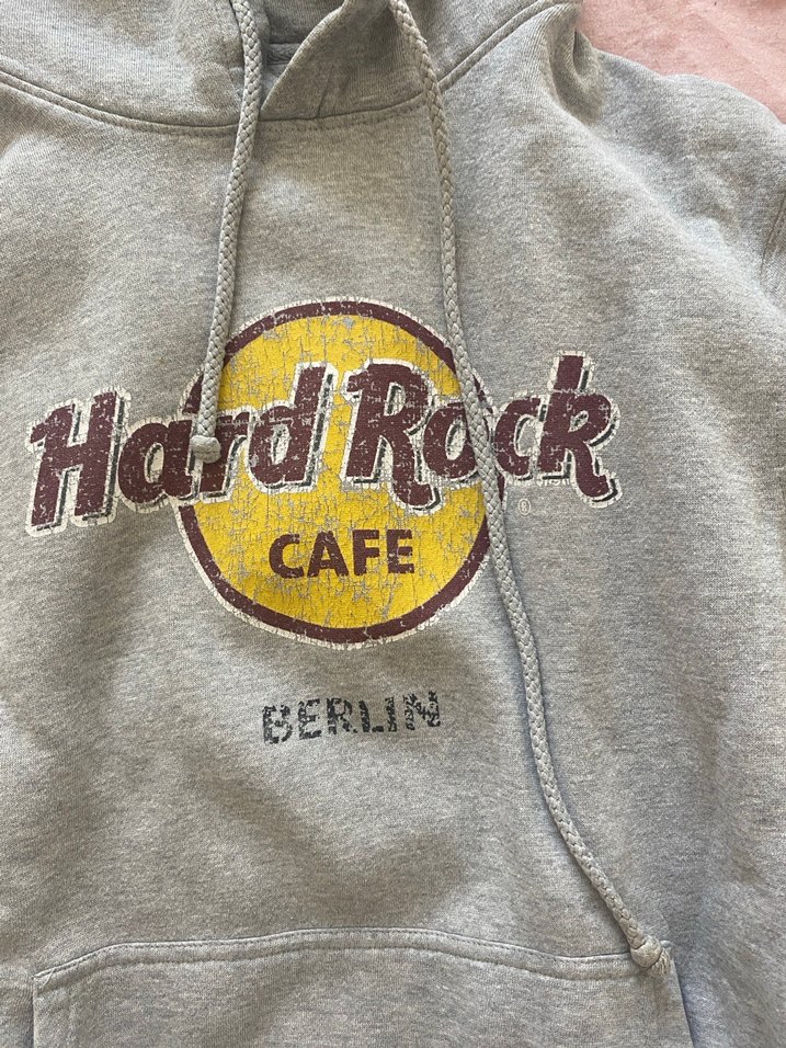 Hard Rock Cafe Berlin Gri Kapüşonlu Sweatshirt - Görsel 2