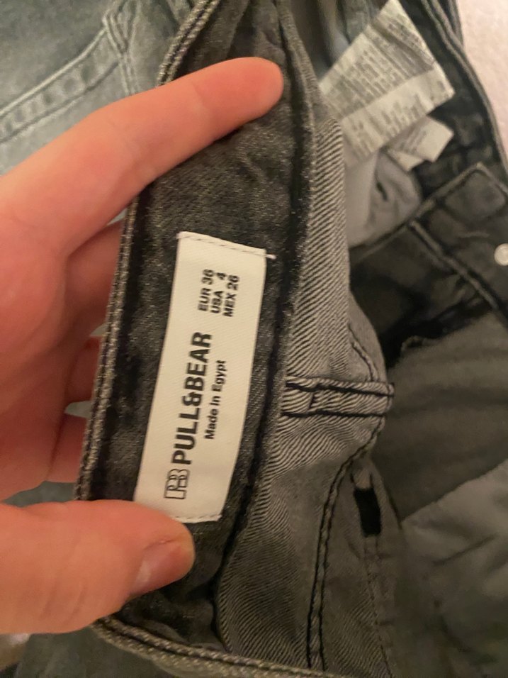 Gri Kadın Kot Pantolon, Kemerli, Regular Fit - Görsel 5