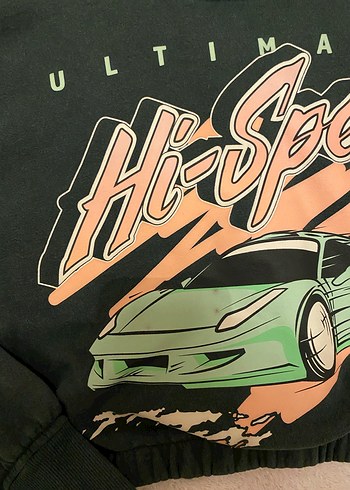 Siyah Baskılı Kadın Sweatshirt - Görsel 2