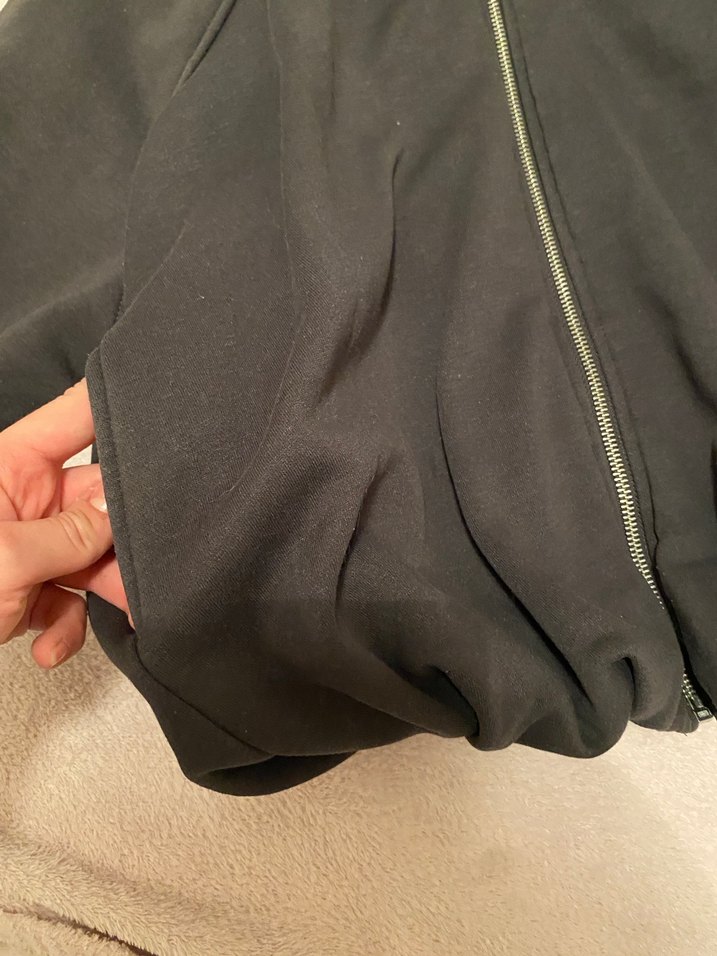 Siyah Fermuarlı Kadın Midi Ceket - Görsel 3