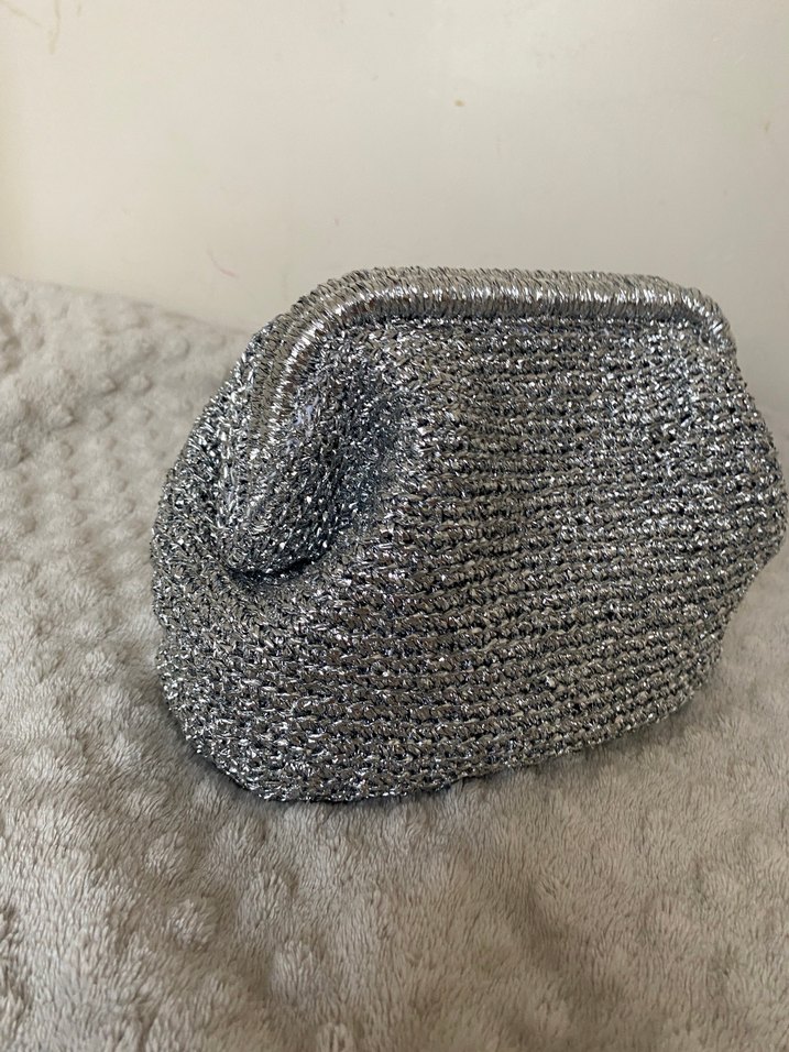 Gri Örgü Kadın Portföy Çanta - Görsel 2