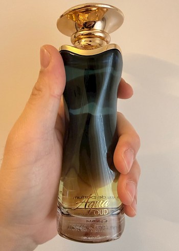 Erkek Parfümü Şişesi - Altın Detaylı - Görsel 4