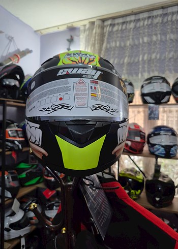 Sway  Siyah Renkli Baskılı Biker Motosiklet Kaskı - Görsel 2