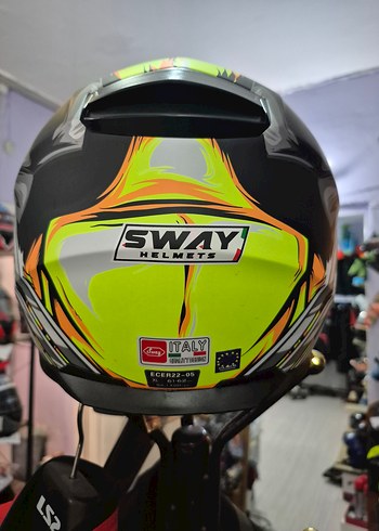 Sway  Siyah Renkli Baskılı Biker Motosiklet Kaskı - Görsel 4