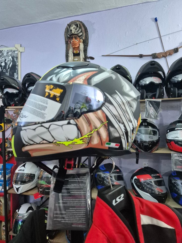 Sway  Siyah Renkli Baskılı Biker Motosiklet Kaskı - Görsel 3