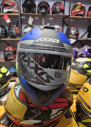 Mavi Renkli Axxis Biker Kask - Görsel 2