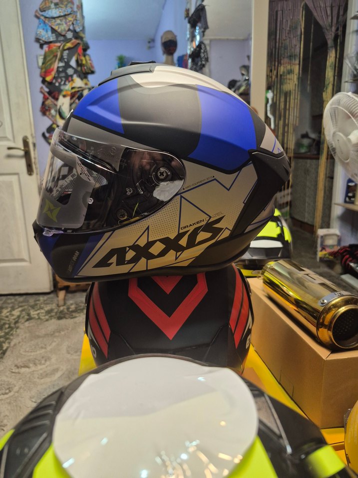 Mavi Renkli Axxis Biker Kask - Görsel 3