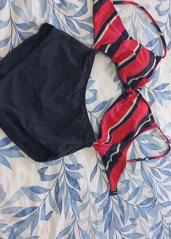 Çizgili Drapeli Kadın Mayo Takımı - Görsel 2