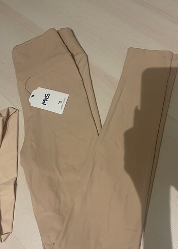 Bej Kısa Kadın Tayt - Görsel 2