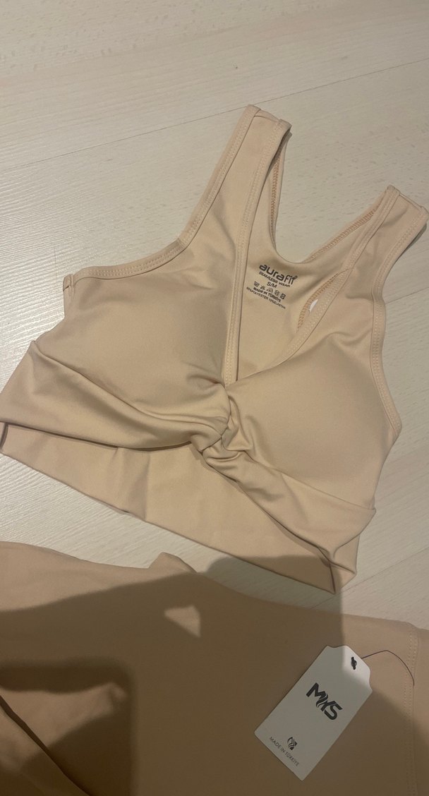 Bej Kısa Kadın Tayt - Görsel 3